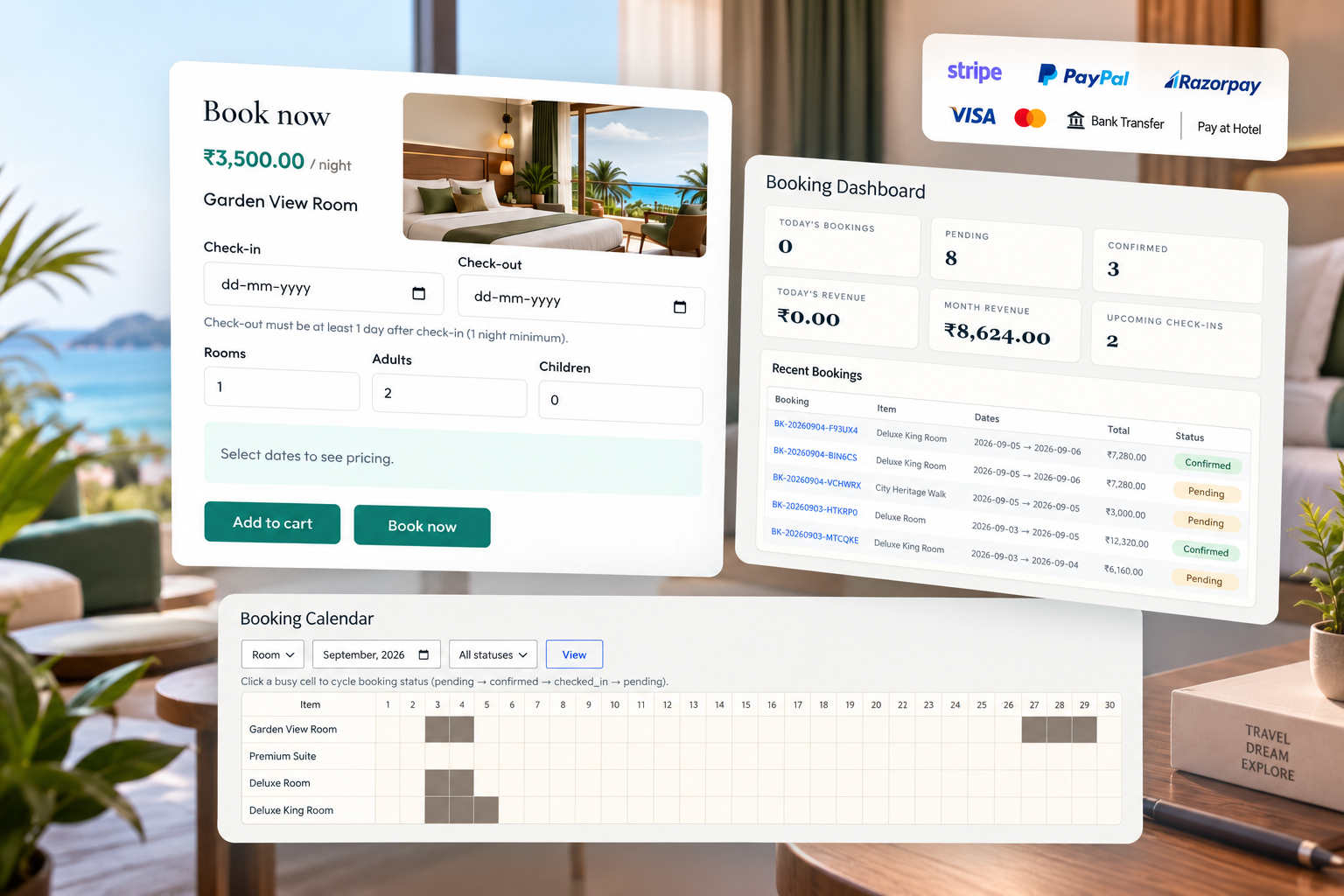 Booking checkout experience